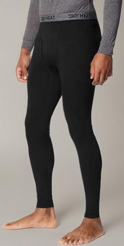 32 Degrees Mens 2 Pack Heat Performance Thermal Baselayer Pant Leggings, Black/Black, XL