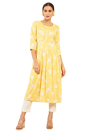 Soch Women Rayon Floral Print Flared Fit Kurta