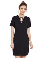 Miss Chase WomenS Body Con Mini Dress (Mcss17D05-88-62-03_Black_Small)