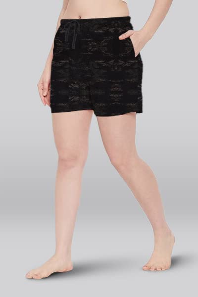 Lyra Pure Cotton Printed Night Shorts For Women