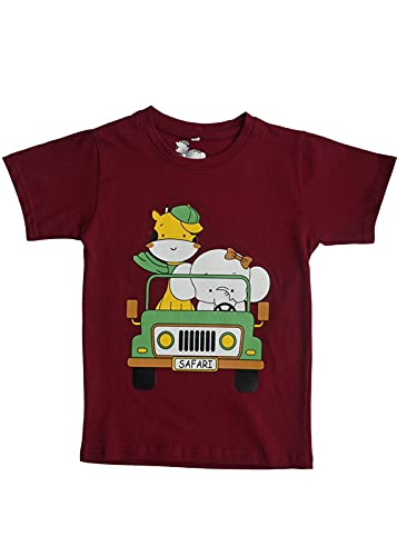 Toffee and Candy Cotton Regular Fit Baby Girls Tshirt Maroon Cartoon Graphic Print 18-24