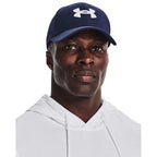 Under Armour Men's Blitzing Cap Stretch Fit, (410) Midnight Navy / / White, Small/Medium