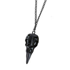 YOOESTORES82 Punk Metal Crow Skull Necklace. Hip Hop 3D Animal Bird Skull Pendant Necklace, Men Women Vintage Gothic Halloween J
