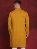 Jompers Sequins Embroidered Kurta Pyjama Set For Men
