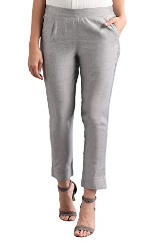 Aurelia WomenS Slim Pants (20Fea60127-701185_Silver_Large)