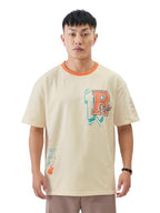 The Souled Store Archie: Riverdale Varsity Oversized T-Shirts Off White Oversized T Shirts For Cotton Casual Half Sleeves Baggy 
