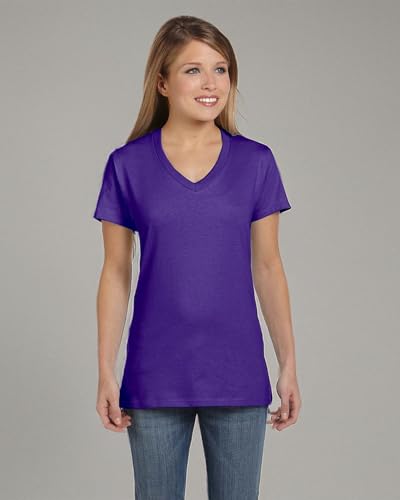 Ladies Perfect-T V-Neck T-Shirt - MAROON - 3XL(D0102H7YWc8)