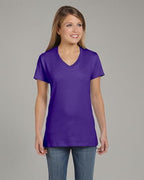 Ladies Perfect-T V-Neck T-Shirt - MAROON - 3XL(D0102H7YWc8)