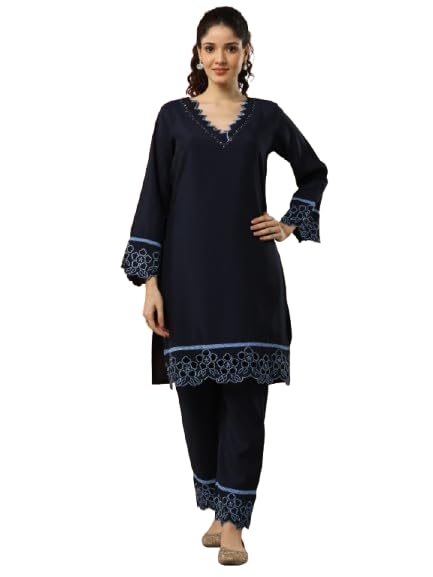 Libas Embroidered Silk Blend Regular Co-Ords Set For Women (49583Xl)