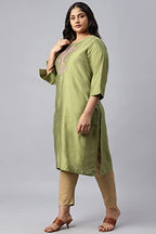 W For Woman Women'S Viscose Regular Kurta (22Auw17963G-218149_Olive Green_4Xl)