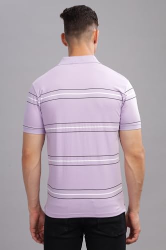 ADRO Mens Solid Regular Fit Polo Shirt (PNOP24-L1-PUGRWH_Lavender
