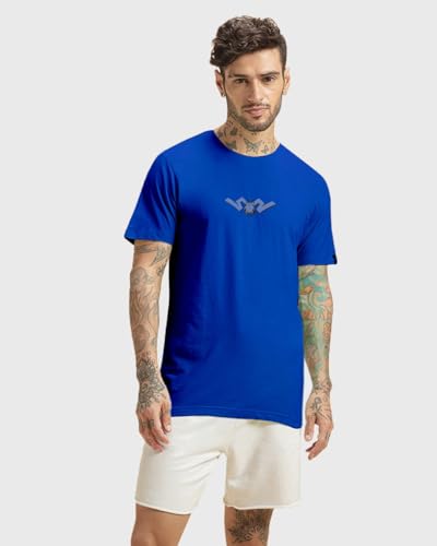 Bewakoof Official Dc Merchandise MenS Graphic Print Regular Fit Half Sleeve Round Neck Cotton T-Shirt_589373_Blue_Xl