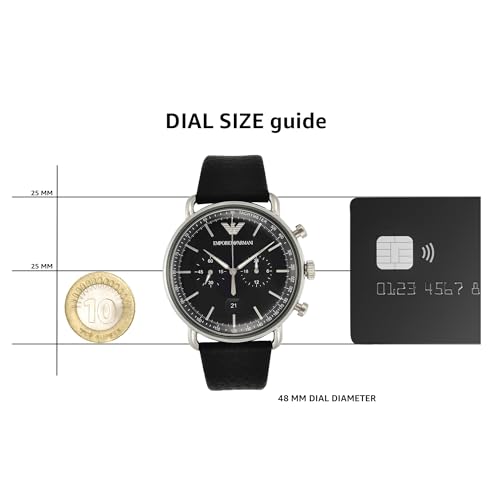 Emporio Armani Men's Chronograph Black Leather Watch (Model: AR11143)