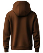 ADRO Men's Cotton Neck Hooded Regular Fit Sweatshirt (H24-PLN-BR_Downtown Brown_Medium)