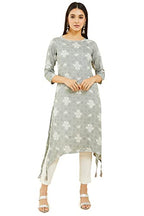 Soch Rayon Grey Printed Women Kurta