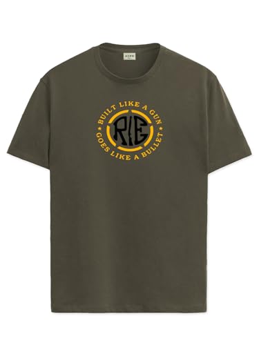 ADRO Men's Solid Regular Fit T-Shirt (RN24-BUL-OL_Olive