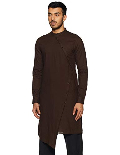The Indian Garage Co Men'S Cotton Kurta (K863L42_Brown_Xl-44)