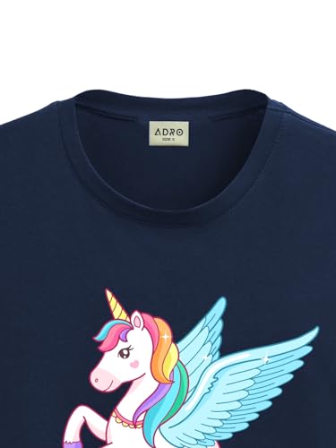 ADRO T Shirts for Boys & Girls || Unicorn Printed Cotton T-Shirt || Ages 3-14 || 100% Cotton Round Neck Tshirt for Boys & Girls|