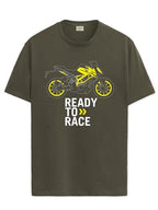 ADRO Mens Biker Design Printed 100% Cotton T-Shirt - Regular Fit, Printed T-Shirts for Men (RN24-KTM-OL_Olive_2XL)
