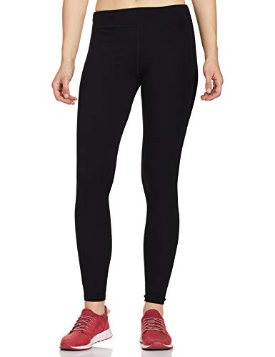 Enamor Essentials Womens Mid Rise Slim Fit Ankle Length Breathable Stretch Lounge Legging - E070-(E070_Jet Black_S)
