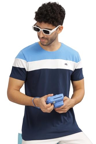 ADRO Tshirt for MenMulti Color T-Shirt for MenCotton T-ShirtMens TshirtRN8-24-SKWHNB-XL