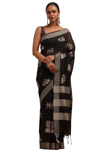 Soch Women Chanderi Warli Saree with Thread Work