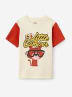 The Souled Store Originals : Little Camper Young Boys Round Neck Short Sleeve Black Graphic Printed Cotton T-Shirts