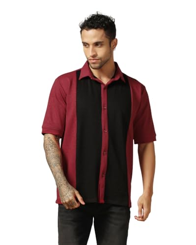 Leriya Fashion Mens Regular Fit Shirt (LF-MS-6172_Red