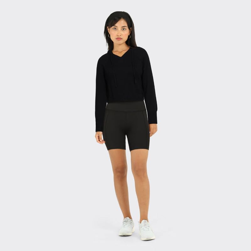 BlissClub at-Ease CottonKnit Cropped Hoodie | 100% Cotton | Cropped Hoodie | Adjustable Hood