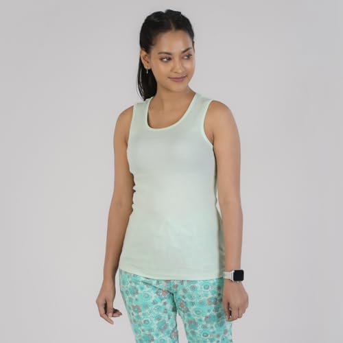 Rupa Colors Playsure Solid 100% Combed Cotton Rib Fabric, Womens Tank Top, Sleeveless Pack of 1