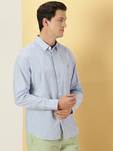 Thomas Scott Stripes Long Sleeve Casual Shirt with Spread Coller Shirts for Mens