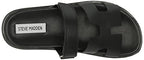 Steve Madden Women's Mayven Slide Sandal, Black Leather, 9.5
