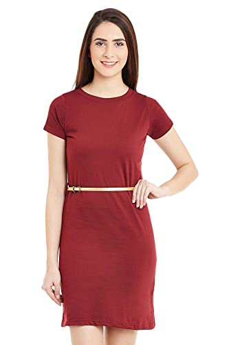 Miss Chase WomenS Body Con Mini Dress (Mcpf13D01-08-143-04_Maroon_Medium)