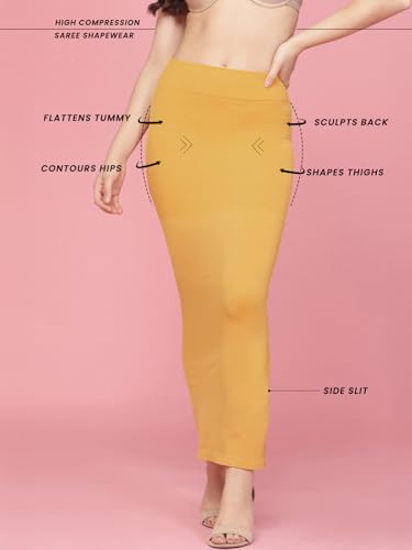 Clovia Women'S Petticoat Style Saree Shapewear With Side Slit (Sw0023P07)