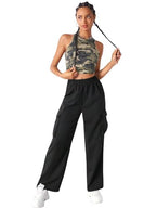 Leriya Fashion Cargo Women Casual Trouser (LF-TR976-01_Black, High Rise, XL