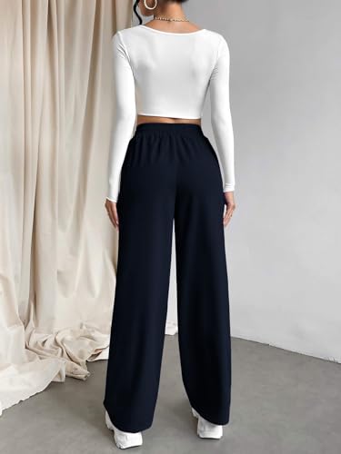 Leriya Fashion High Waist Trousers For Women  Flared Korean Style Formal Pants | Elegant Workwear For Office, College & Events B