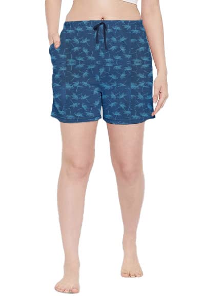 Lyra Pure Cotton Printed Night Shorts For Women