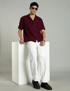 Fyltr MenS Solid Regular Fit Shirt (Fylss25Ms-1318_Pomegranate