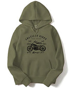 ADRO Mens Cotton Neck Hooded Sweatshirt (H-M-AME-OL_Olive_XL)