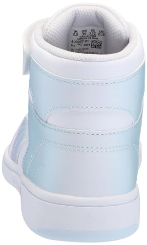 PUMA Kids Rebound Layup Mid Hook and Loop Sneaker, White-Vivid Violet-Turquoise Surf, 5 US Unisex Toddler