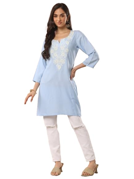 Libas Yoke Design Rayon Straight Kurti For Women (58383S)