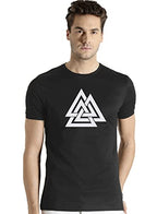 ADRO Triangle Mens Cotton Printed T-Shirt (Black, M)