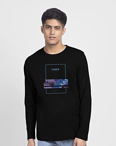 Bewakoof MenS Printed Regular Fit Full Sleeve Round Neck Cotton T-Shirt