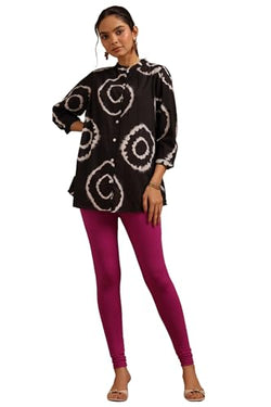 Soch Womens Magenta Cotton Blend Solid Leggings
