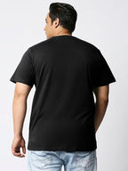 Bewakoof Official DC Merchandise Mens Graphic Print Oversized Fit Half Sleeve Round Neck Cotton Plus Size T-Shirt_585851_Black_