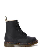 Dr. Martens Women's 1460 Serena Fur Lined 8 Eye Boot, Black Burnished Wyoming, 10