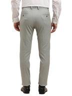 Turtle Men Cotton Stretch Solid Ultra Slim Fit Grey Formal Trouser