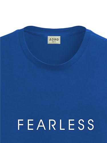 ADRO Men's Solid Regular Fit T-Shirt (RN24-FRL-RB_Royal Blue