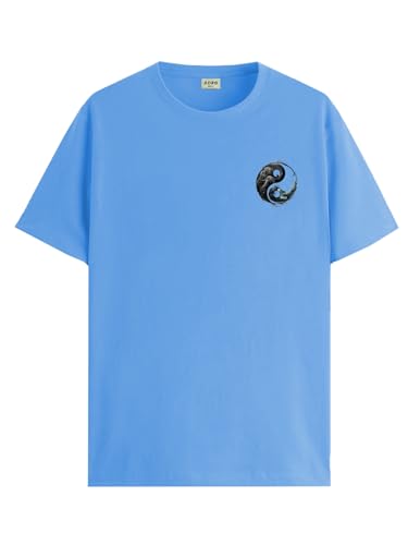 ADRO Men's Solid Regular Fit T-Shirt (RN24-STICK-YONG-SK_Sky Blue