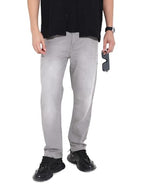 The Indian Garage Co Mens Slim Straight Fit Solid Mid-Rise Stretchable Jeans